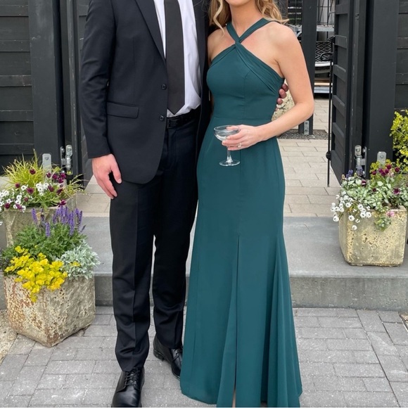 Worn Once Bridesmaid Dress - Pine - Picture 3 of 6